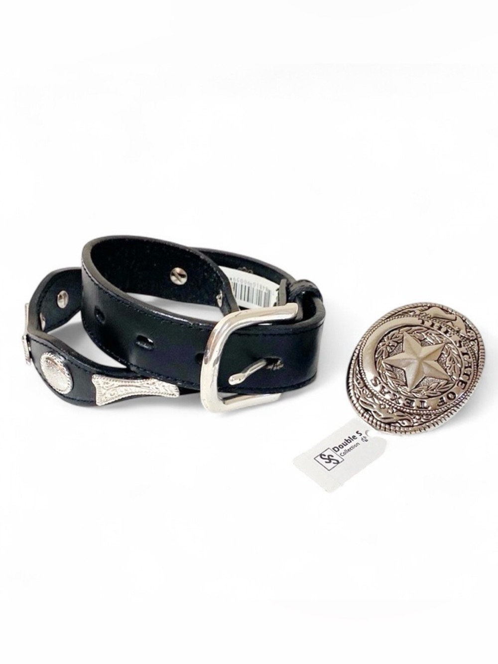 Nakona Kids Texas Western Belt Buckle Set Size 22 NWT Silver Star